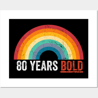 80 Years BOLD 80th Birthday Gift Posters and Art